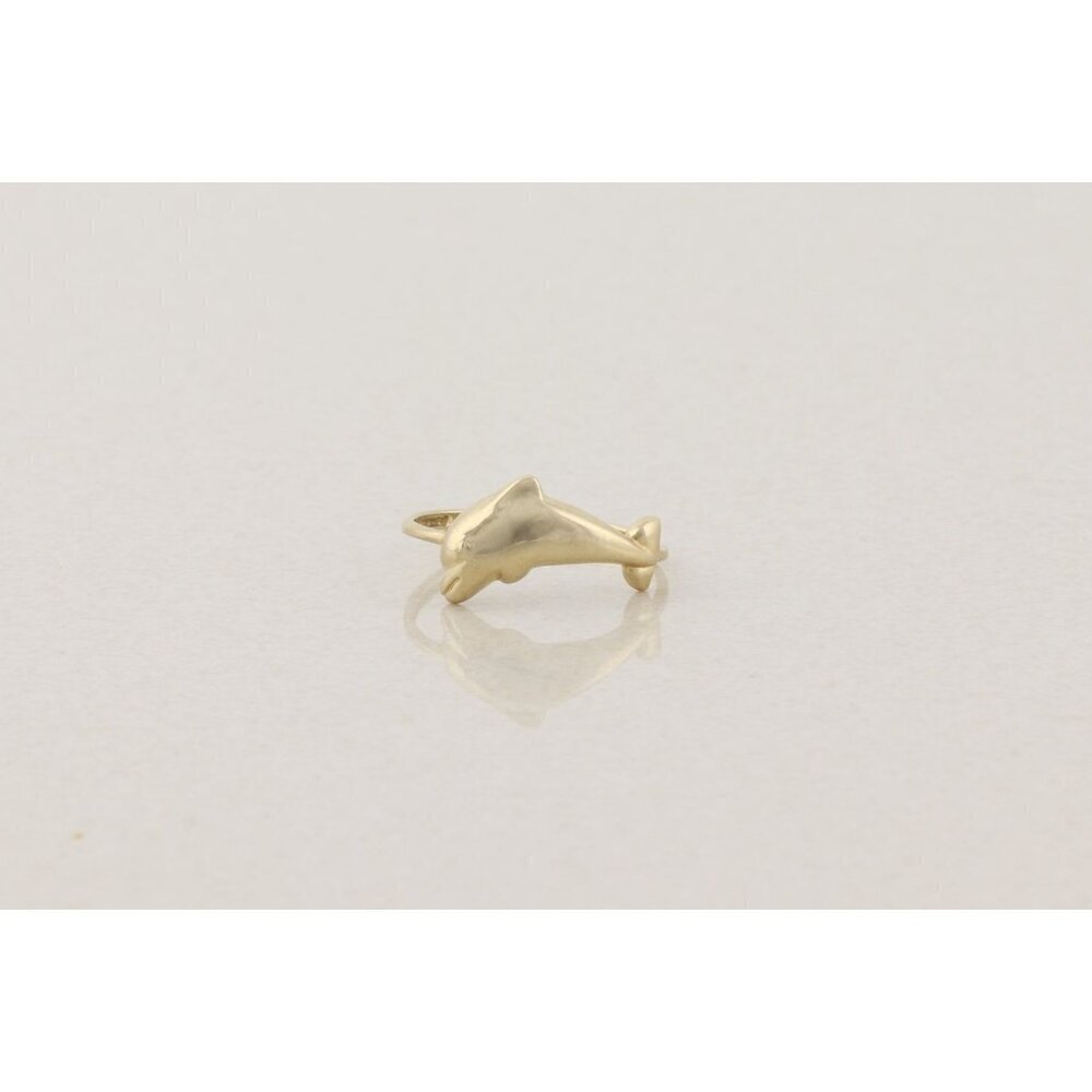 10k Yellow Gold Dolphin Ring Size 8 1/4 - Picture 3 of 7